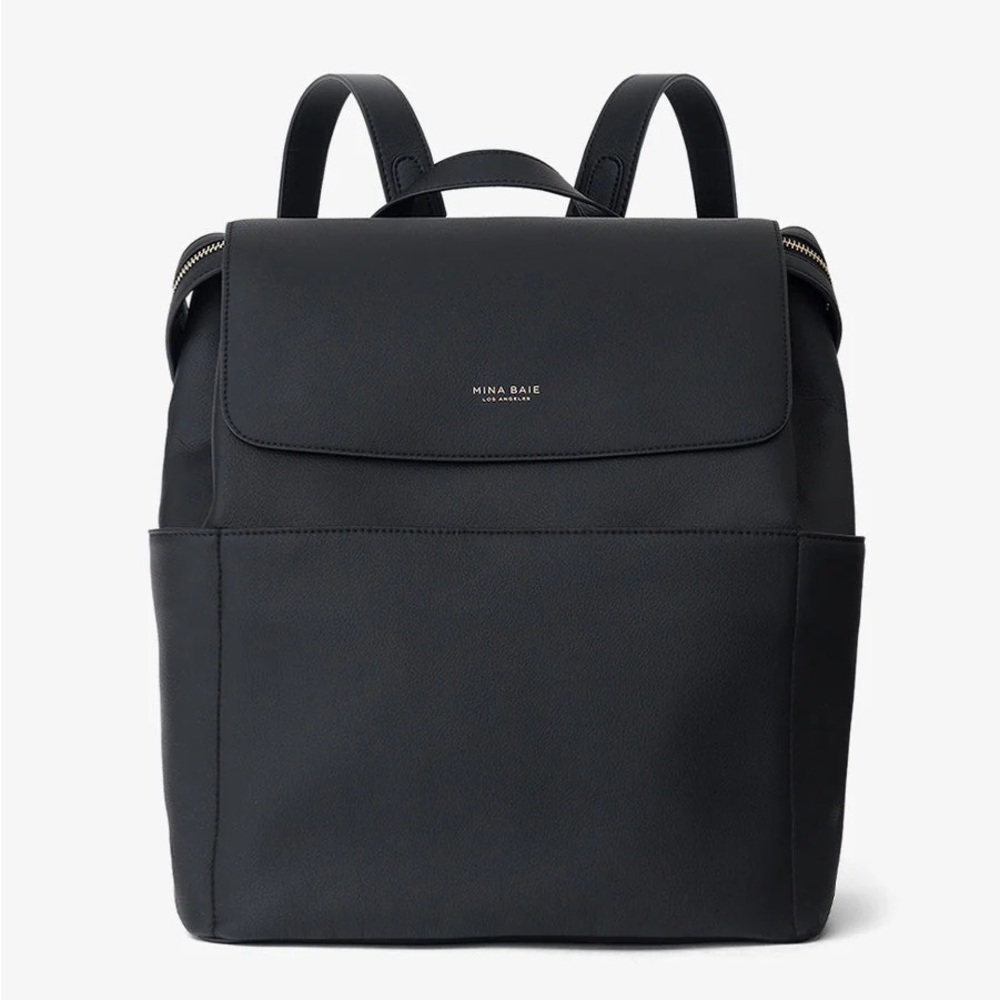 Vega Black Baby Bag with Modern Design and Matte Finish
